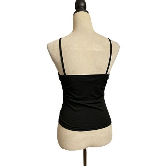 Balouke Black Strappy Spandex Form Fitting Semi-Cropped Tank Top (Small) - Picture 7 of 9